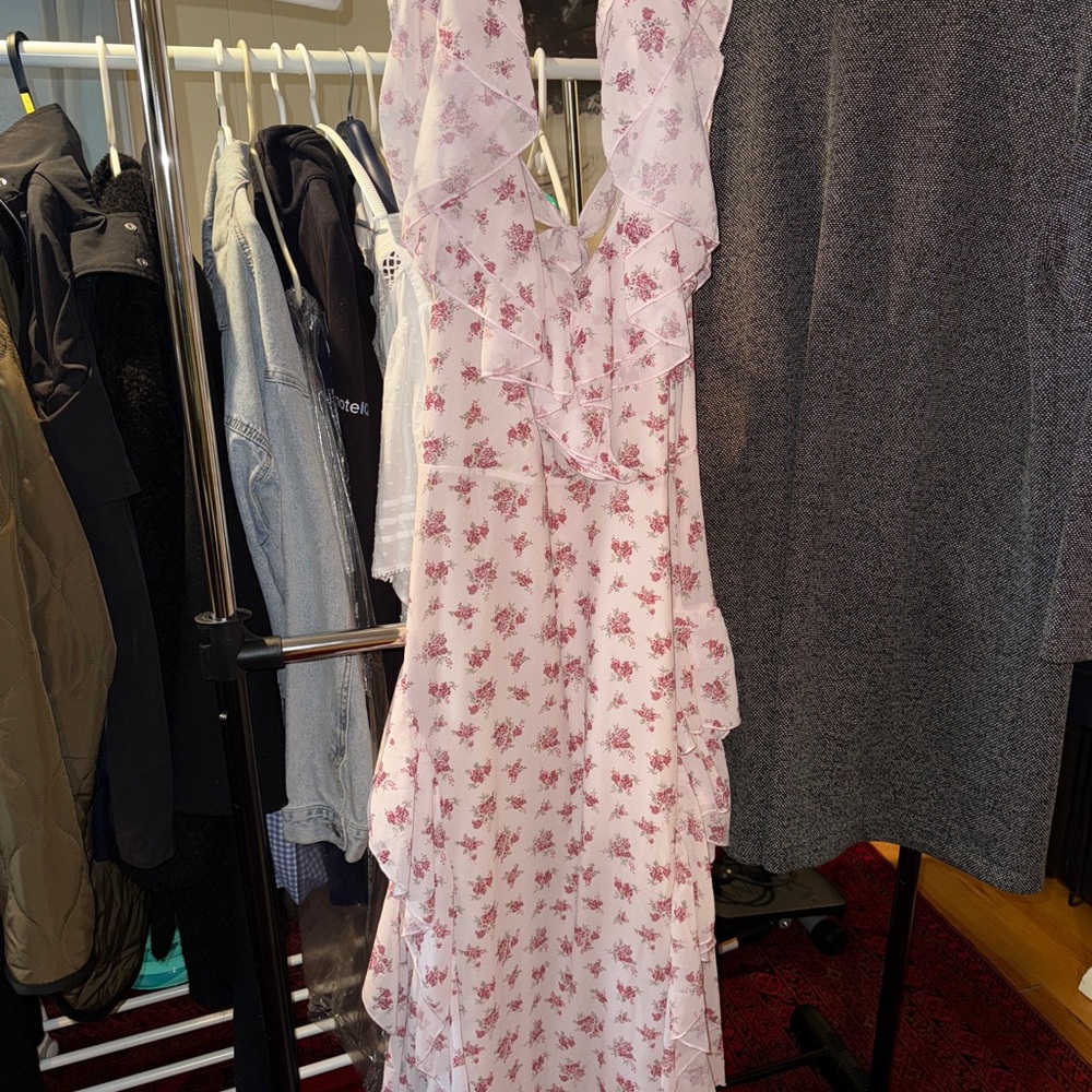 Joyfolie Pink Floral High Low Dress